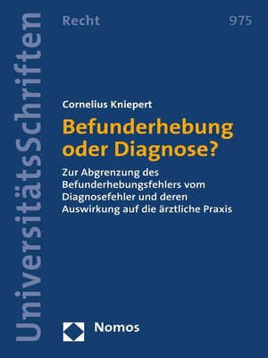 cover image of Befunderhebung oder Diagnose?